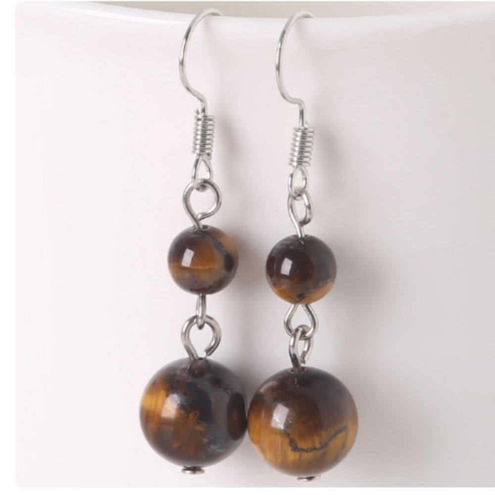Tiger Eye Earrings,Colorful Earrings, Handmade Earrings